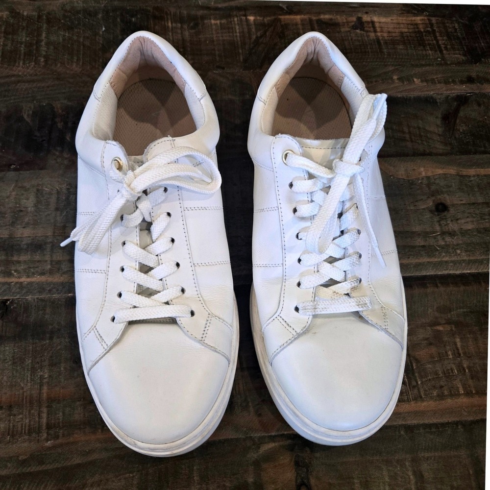 Vionic Lucas II Mens White Leather Minimalist Sneakers Wide Size 8.5